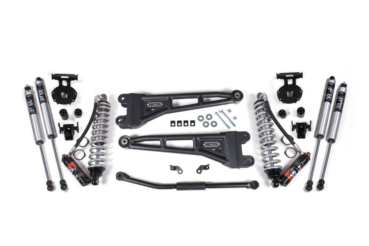2.5 Inch Lift Kit w/ Radius Arm | FOX 2.5 Performance Elite Coilover | Ford F250/F350 Super Duty (2011-2016) 4WD Diesel | 4 Inch Rear Block Kit | BDS Suspension
