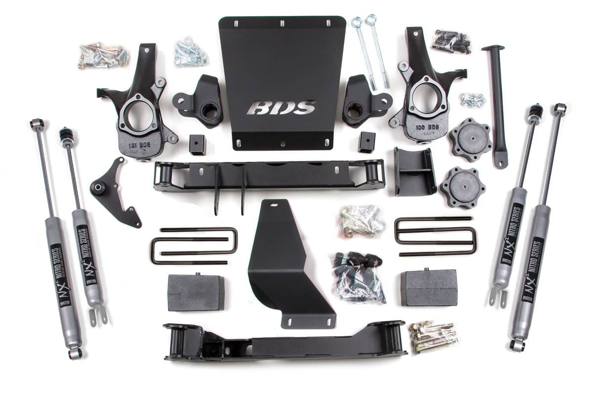 4.5 Inch Lift Kit | 1999-2006 Chevy Silverado / GMC Sierra 1500 4WD | 5 Inch Block Kit | FOX 2.0 Performance Series Shocks | BDS Suspension
