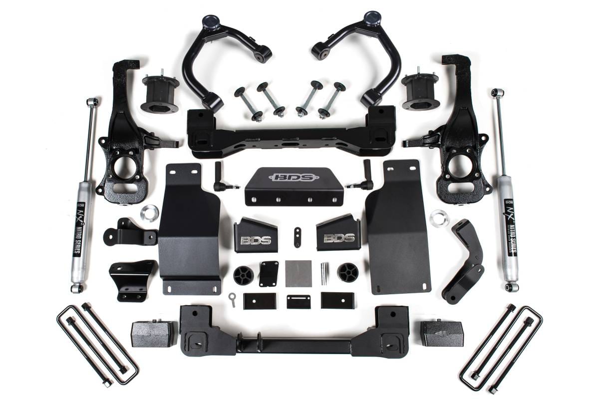4 Inch Lift Kit | Chevy Silverado & GMC Sierra 1500 4WD Diesel (2019-2024) | NX2 Nitro Rear / Strut Spacer Front | BDS Suspension