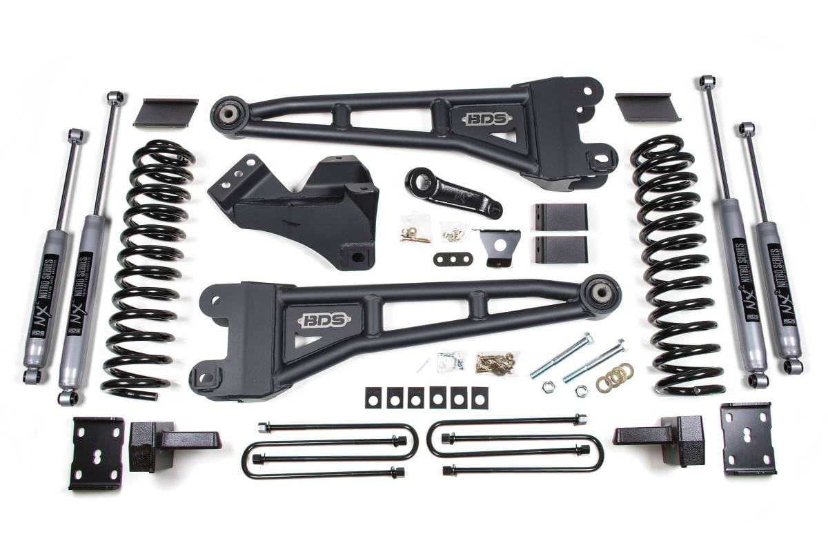 4 Inch Lift Kit w/ Radius Arm | Ford F250/F350 Super Duty (2011-2016) 4WD Diesel | 5 Inch Block Kit | NX2 Nitro Series | BDS Suspension