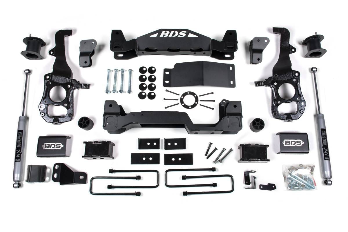 4 Inch Lift Kit | Ford F150 (2021-2026) 4WD | 2 Inch Block Kit | NX2 Nitro Series Shocks | BDS Suspension