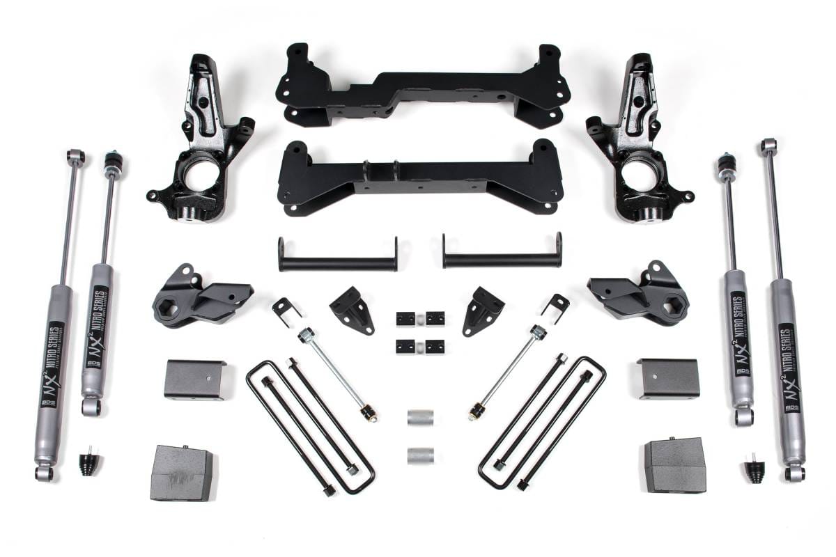 6 Inch Lift Kit | Chevy Silverado & GMC Sierra 2500HD (2001-2010) 2WD | Carrier Below Crossmember | FOX 2.0 Performance Series | BDS Suspension