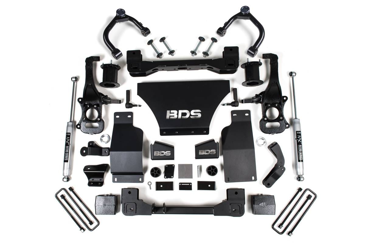 6 Inch Lift Kit | Chevy Silverado & GMC Sierra 1500 (2019-2026) 4WD Gas | Rear NX2 Nitro Series / Front Strut Spacer | BDS Suspension