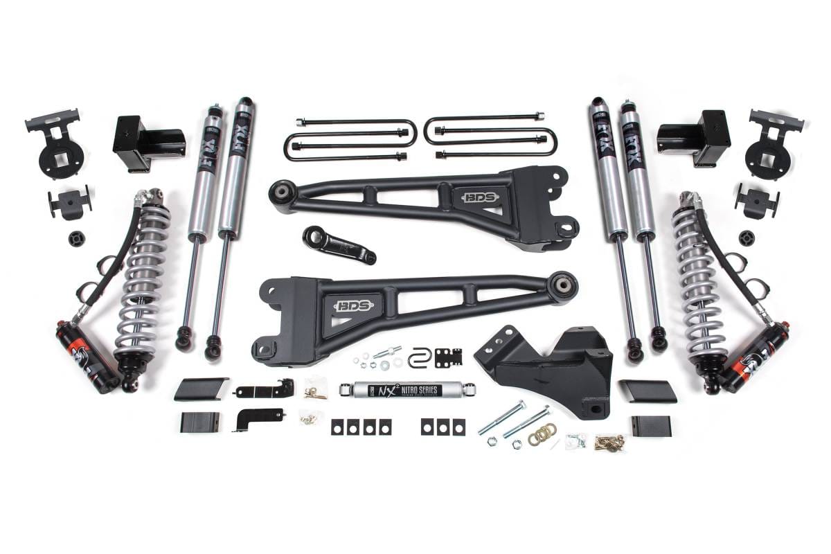 5 Inch Lift Kit w/ Radius Arm | FOX 2.5 Performance Elite Coilover | Ford F250/F350 Super Duty (2023-2026) 4WD Diesel | Leaf Springs & FOX 2.0 Performance Series Rear Shocks | BDS Suspension