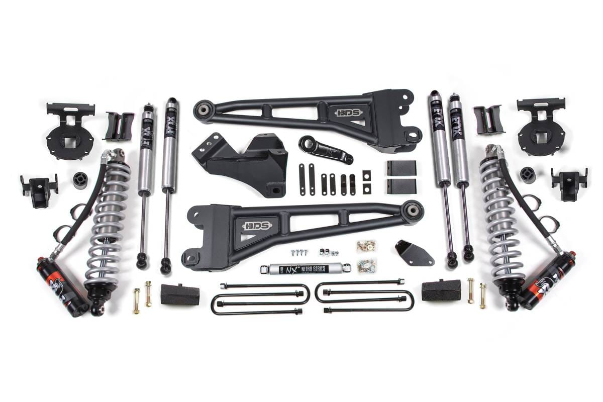 4 Inch Lift Kit w/ Radius Arm | FOX 2.5 Performance Elite Coil-Over | Ford F250/F350 Super Duty (2008-2010) 4WD Diesel | Rear Leaf Springs | BDS Suspension