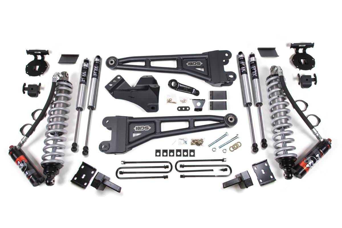 4 Inch Lift Kit w/ Radius Arm | FOX 2.5 Performance Elite Coil-Over | Ford F250/F350 Super Duty (2011-2016) 4WD Diesel | 4 Inch Block Kit Rear | BDS Suspension