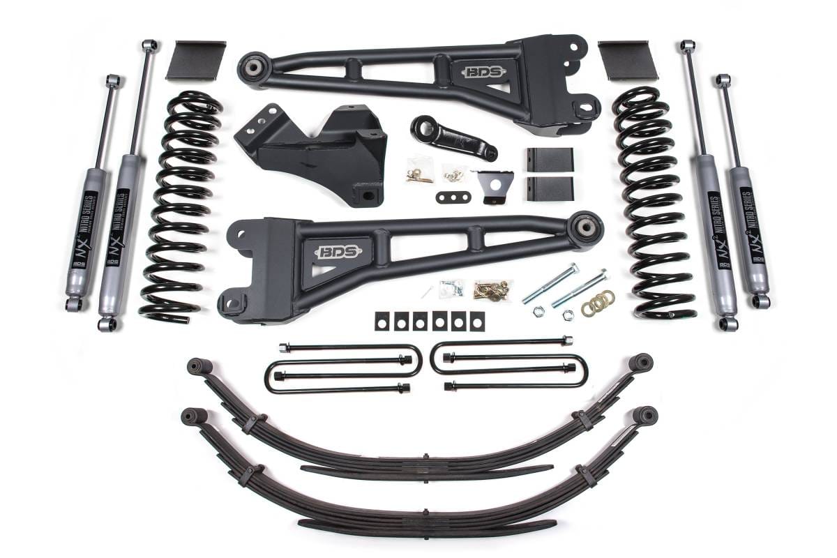 6 Inch Lift Kit w/ Radius Arm | Ford F250/F350 Super Duty (2011-2016) 4WD Diesel | Factory 2" Rear Blocks | NX2 Nitro Series | BDS Suspension