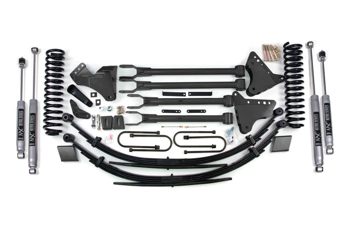 6 Inch Lift Kit w/ 4-Link | Ford F250/F350 Super Duty 4WD Diesel (2008-2010) | Block Kit w/ Factory Overload | NX2 Nitro Series Shocks | BDS Suspension