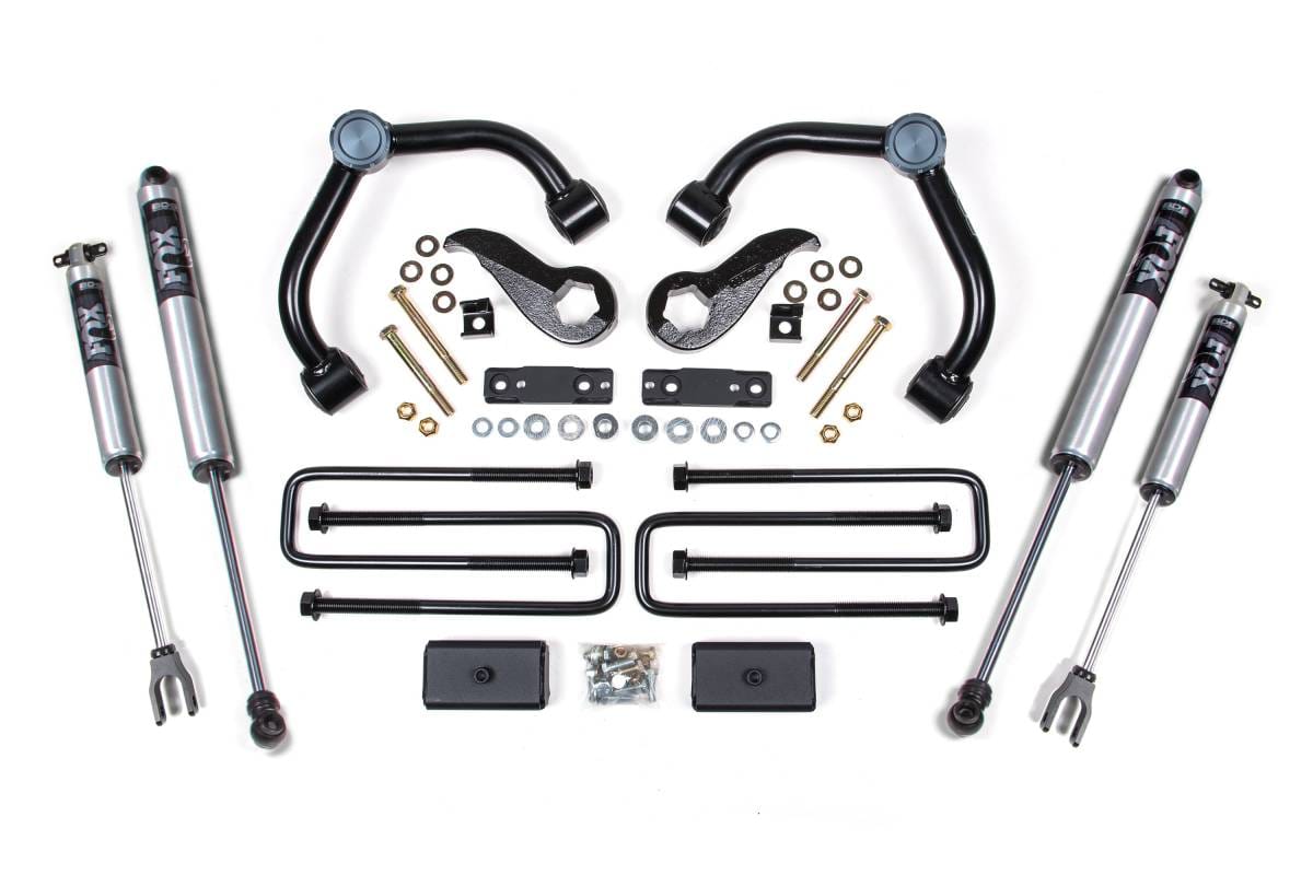3 Inch Lift Kit | 2020-2026 Chevy Silverado/GMC Sierra 2500HD/3500HD 4WD | 2 In Block w/ Overload | FOX 2.5 Performance Elite | BDS Suspension