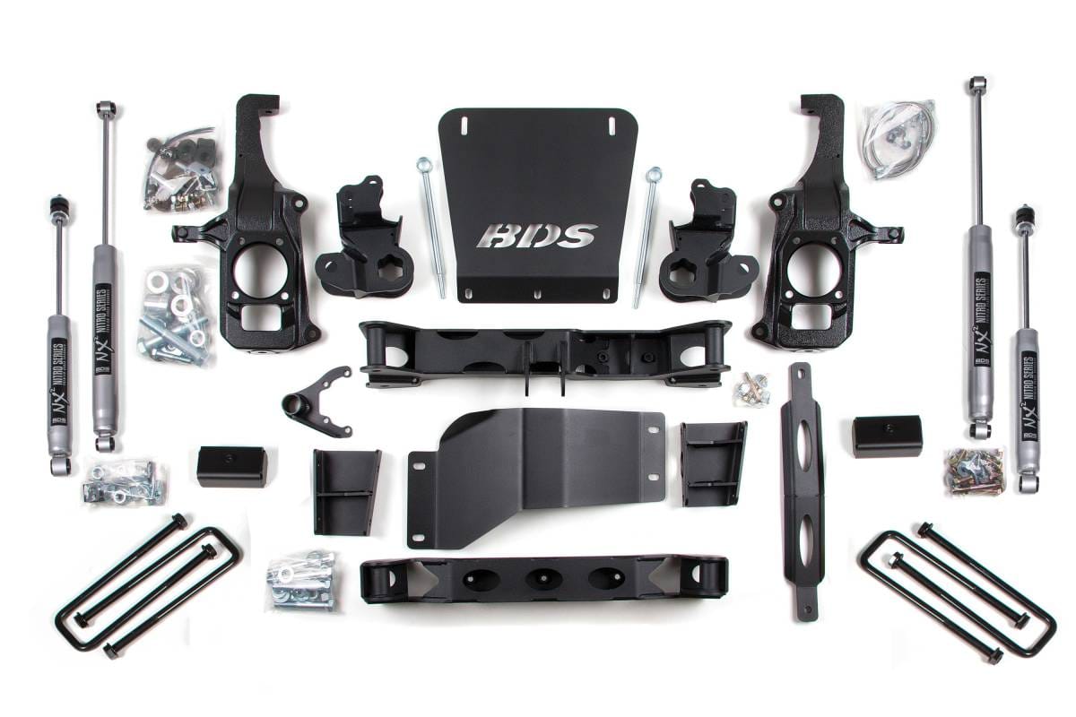 6.5 Inch Lift Kit | 2011-2019 Chevy Silverado/GMC Sierra 2500HD/3500 | 4" Rear Block Kit | NX2 Nitro Series | BDS Suspension