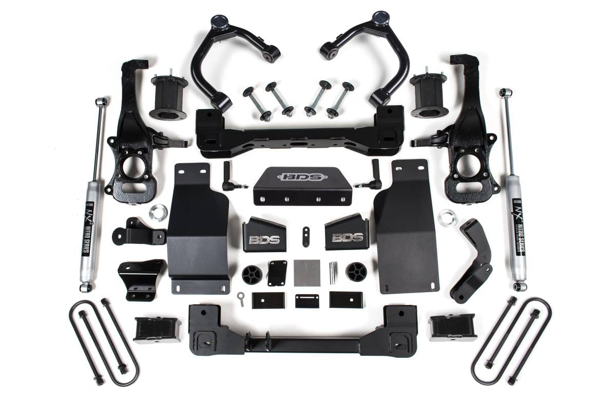 4 Inch Lift Kit | Chevy Silverado & GMC Sierra 1500 (2025-2026) 4WD Diesel | FOX 2.0 Rear / Strut Spacer Front | BDS Suspension