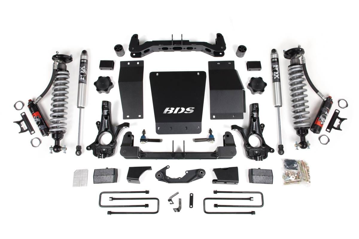 4 Inch Lift Kit | Block Kit | FOX 2.5 Performance Elite Coilover | Aluminum / Stamped Steel Control Arms | Chevy Silverado / GMC Sierra 1500 (2014-2018) 4WD | BDS Suspension