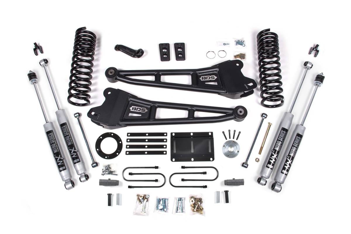 6 Inch Lift Kit w/ Radius Arms | Ram 3500 4WD Diesel (2013-2018) | 4.5 Inch Leaf Springs | 6-Bolt | FOX 2.5 Performance Series HTO | BDS Suspension