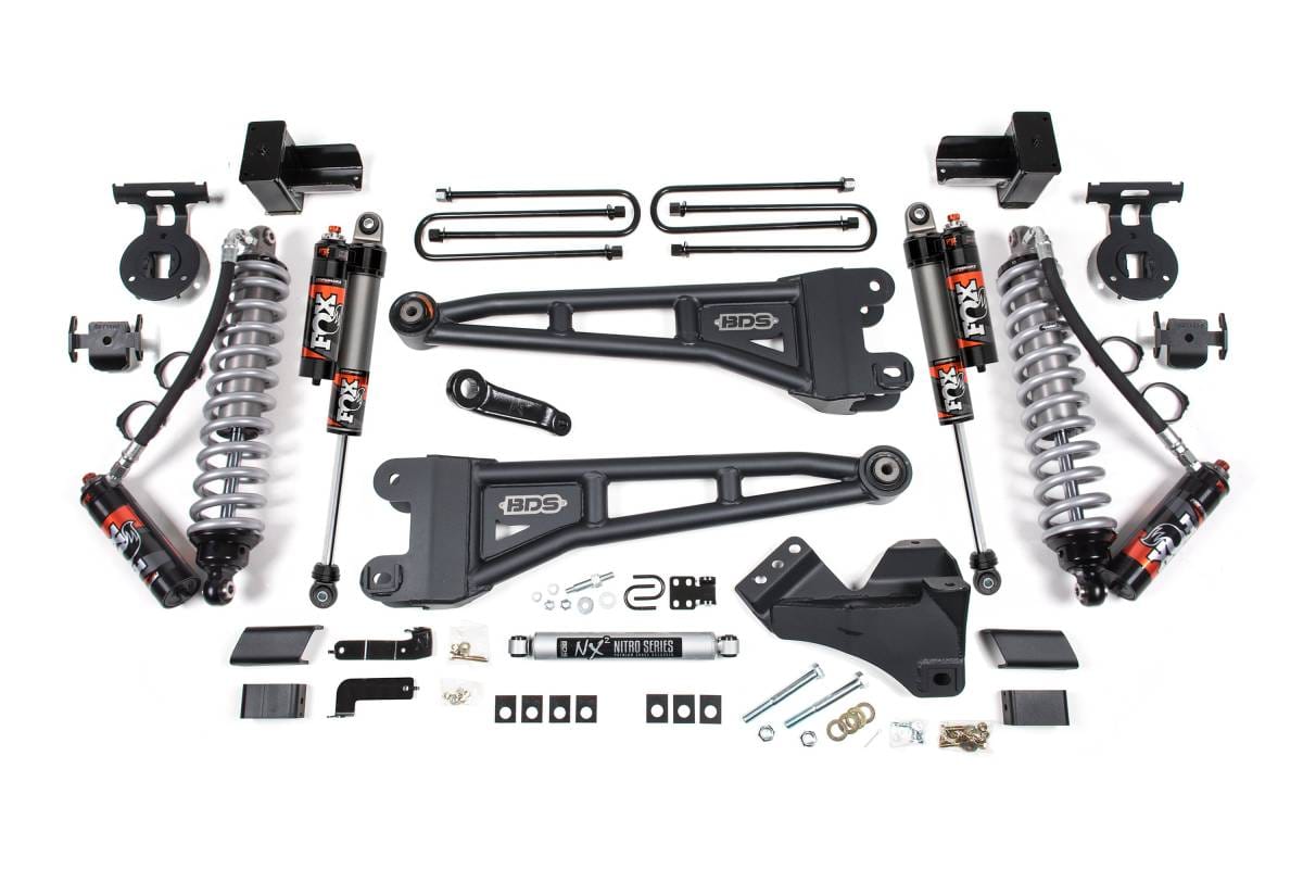 5 Inch Lift Kit w/ Radius Arm | FOX 2.5 Performance Elite Coilover Conversion | Ford F350 Super Duty DRW (2023-2026) 4WD Diesel | FOX 2.5 Performance Elite Rear Shocks | BDS Suspension