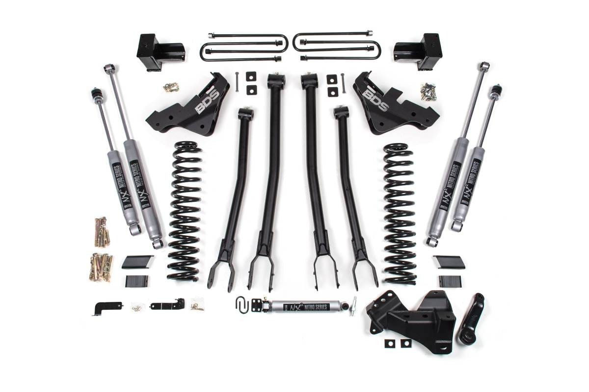 5 Inch Lift Kit w/ 4-Link | Ford F250/F350 Super Duty (2023-2026) 4WD Diesel | 3 In. Block w/ Overload | NX2 Nitro Series | BDS Suspension