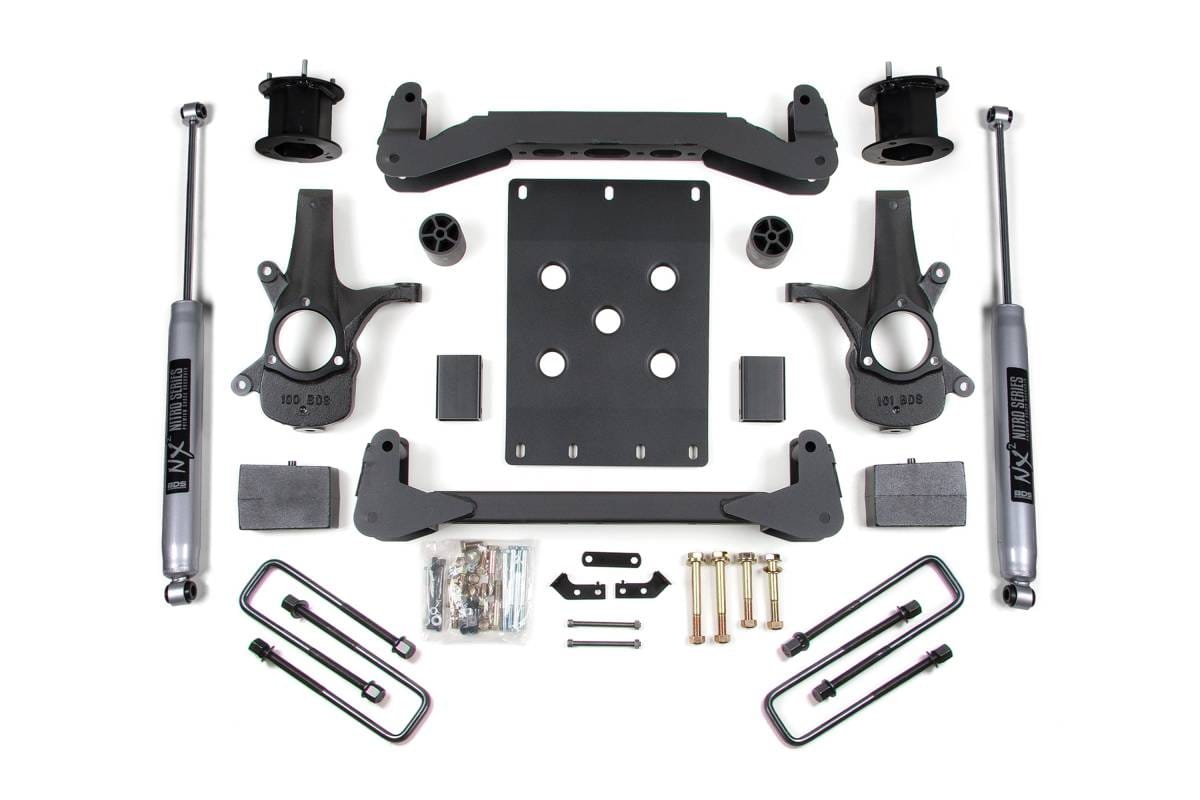 4.5 Inch Lift Kit | 2007-2013 Chevy Silverado / GMC Sierra 1500 2WD | Block Kit w/ NX2 Nitro Series Shocks | BDS Suspension