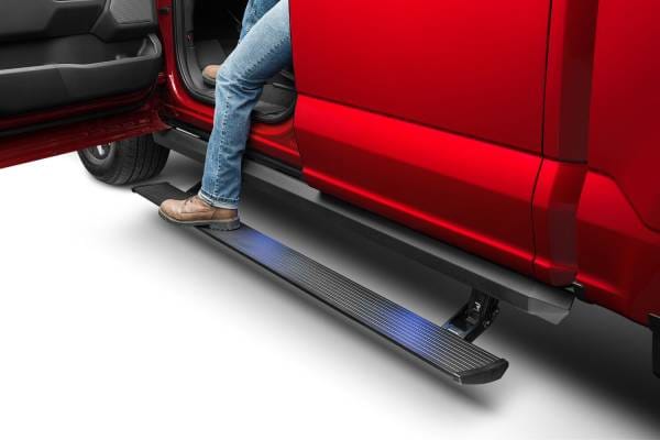 AMP Research 20-23 Chevy Silverado 1500 Crew Cab PowerStep XL - Black (Incl OEM Style Illumination)