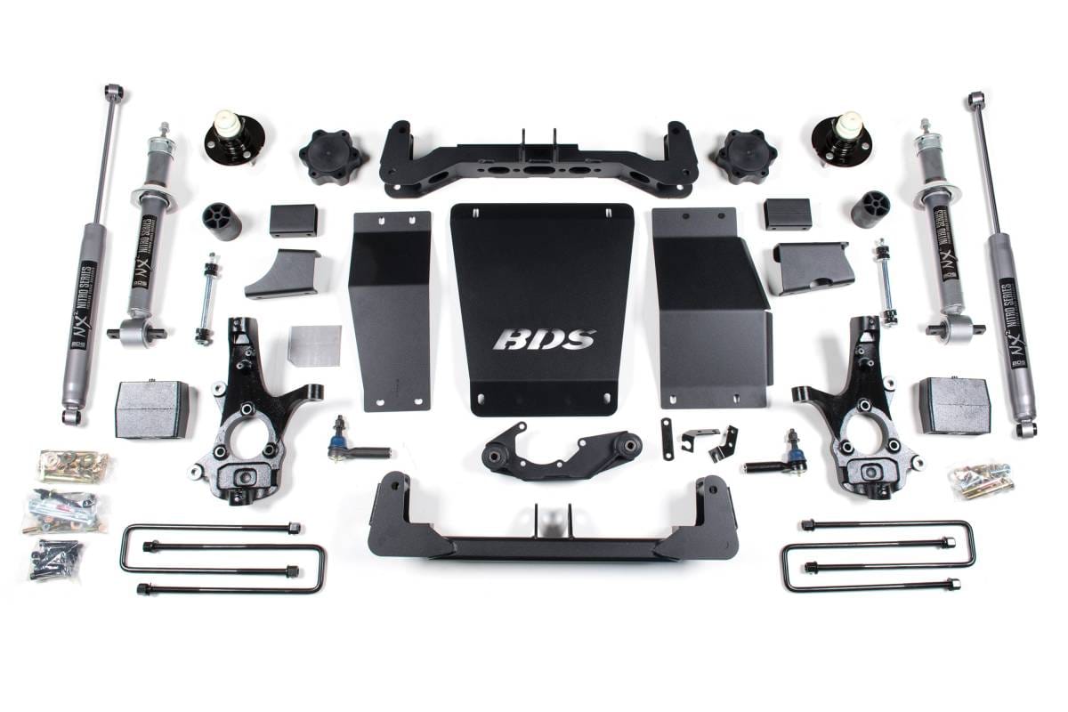 6 Inch Lift Kit | Chevy Silverado & GMC Sierra 1500 (2014-2018) 4WD | Block Kit, NX2 Nitro Series, Aluminum / Stamped Steel Control Arms | BDS Suspension