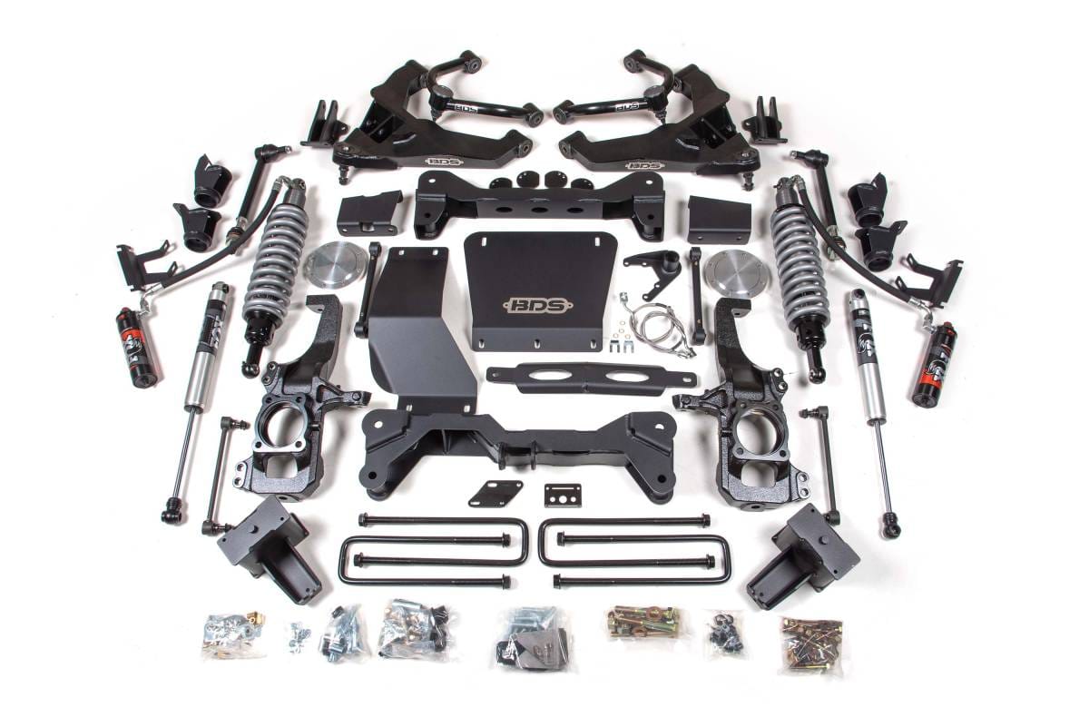 6.5 Inch Lift Kit | FOX 2.5 Coilover Conversion | 2020-2026 Silverado & Sierra 2500HD/3500HD Diesel | Block Kit w/o Factory Overload | FOX 2.0 Performance Series Rear | BDS Suspension