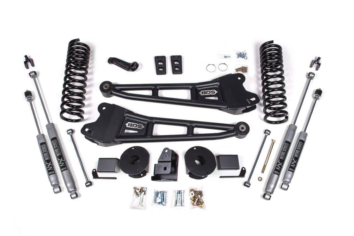 4 Inch Lift Kit w/ Radius Arm | Ram 2500 w/ Rear Air Ride (2014-2018) 4WD Gas | FOX 2.0 Performance Series Shocks | BDS Suspension
