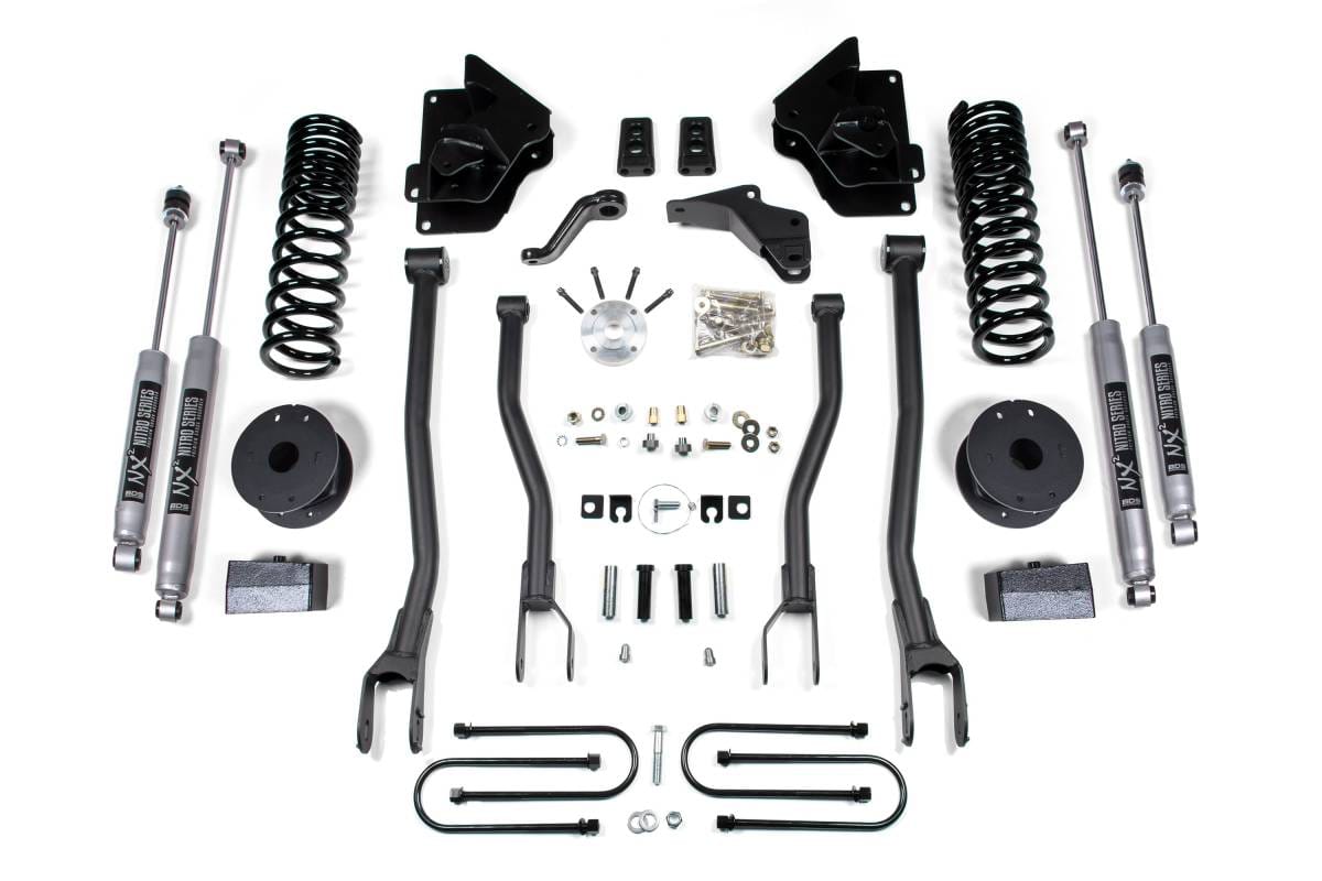 4 Inch Lift Kit w/ 4-Link Conversion | Ram 3500 Diesel w/ Rear Air Ride (2013-2018) 4WD | FOX 2.0 Performance Series | BDS Suspension