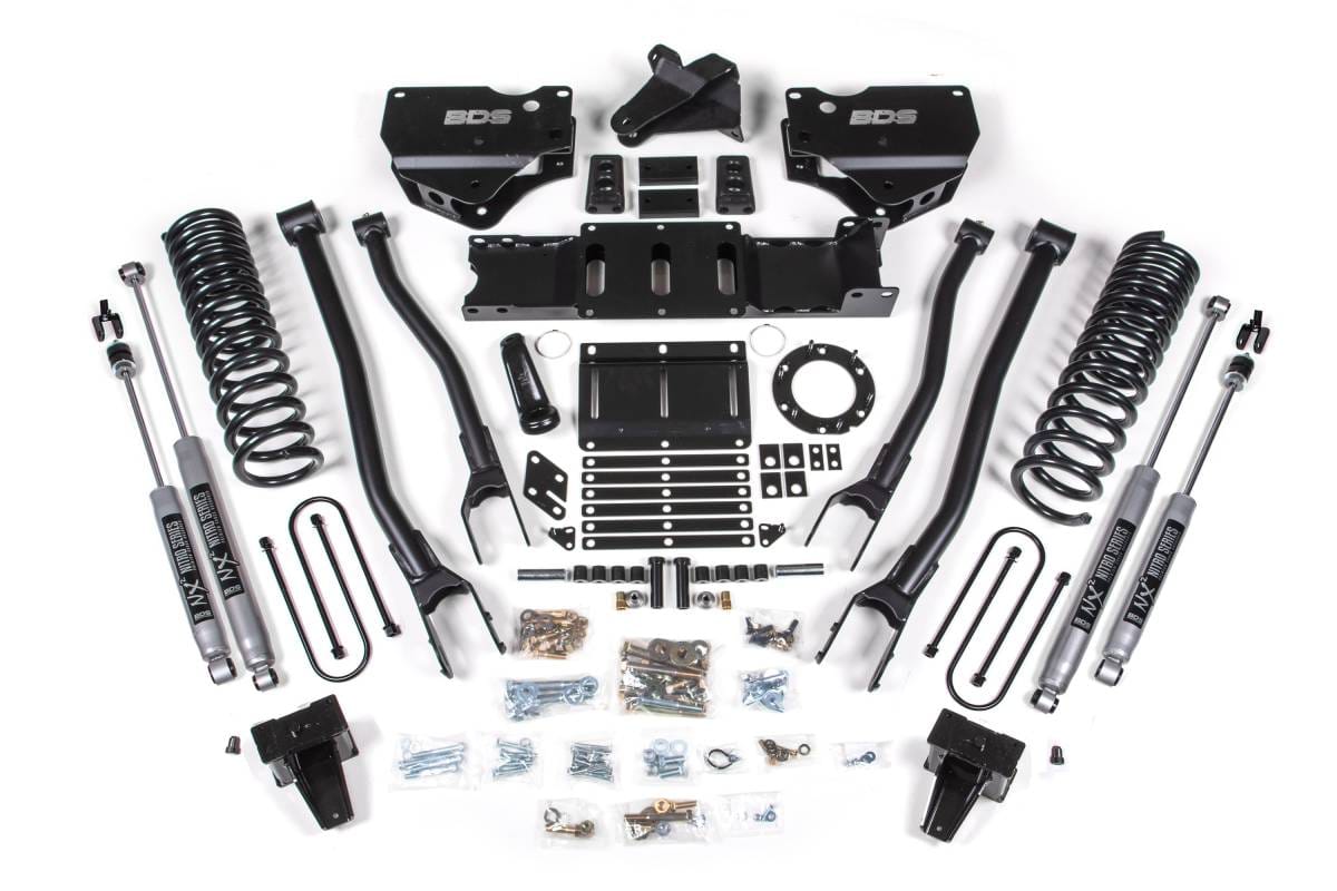 6 Inch Lift Kit w/ 4-Link | Ram 3500 (2019-2024) 4WD Diesel | w/ Factory Rear Overload | 8-Bolt (Aisin) | NX2 Nitro Series | BDS Suspension