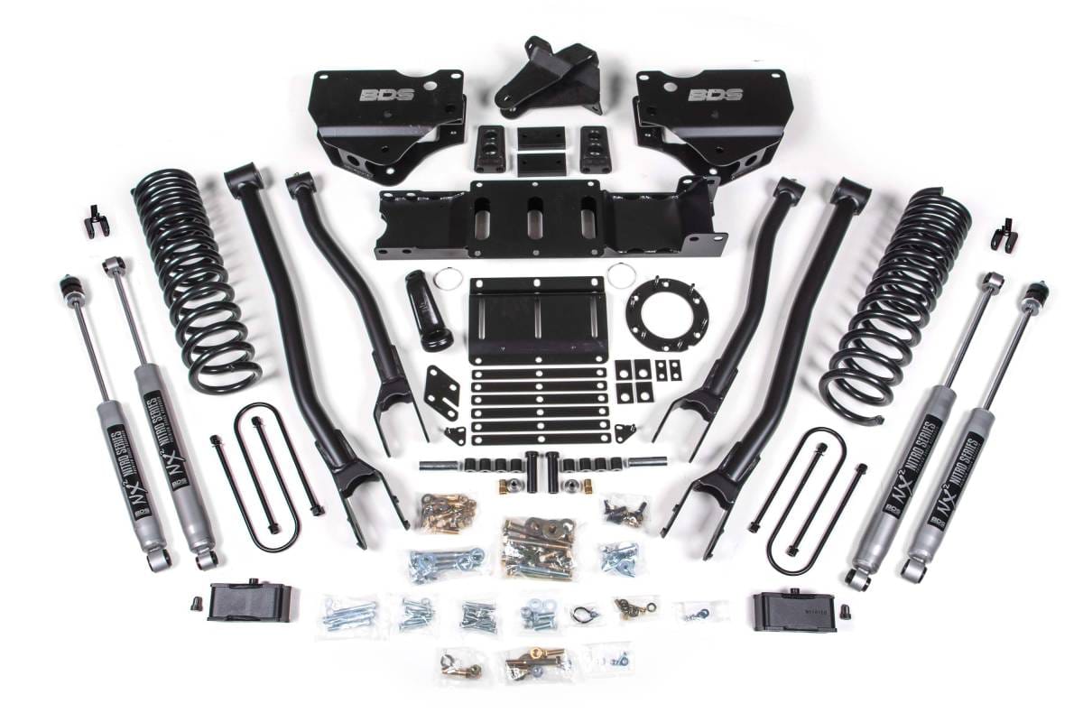 4 Inch Lift Kit w/ 4-Link | Ram 3500 (2019-2023) 4WD Gas | w/ Factory Rear Overload Leaf | FOX 2.0 Performance Series | BDS Suspension