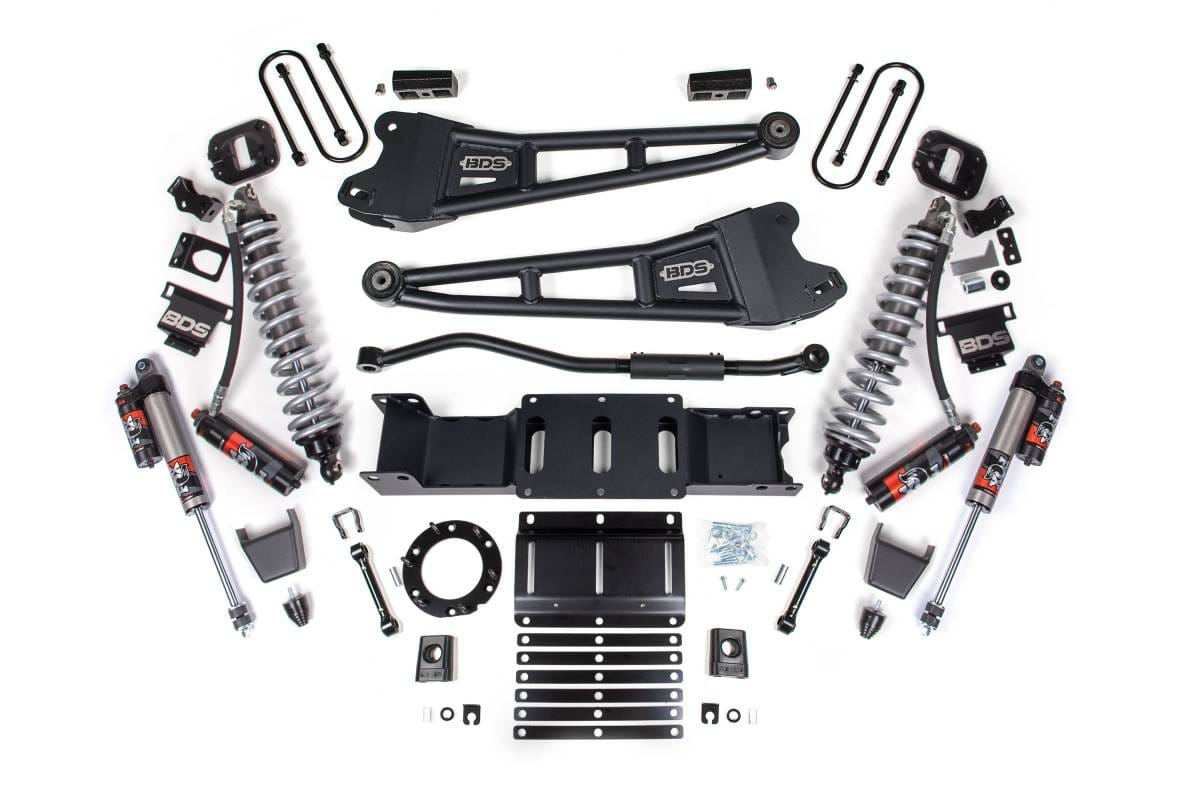 3 Inch Lift Kit w/ Radius Arm & FOX 2.5 Coilover Conversion | Ram 3500 4WD Diesel (2019-2024) | 2in Block w/o Overload | Rubber Bump Stop | 6-Bolt | BDS Suspension