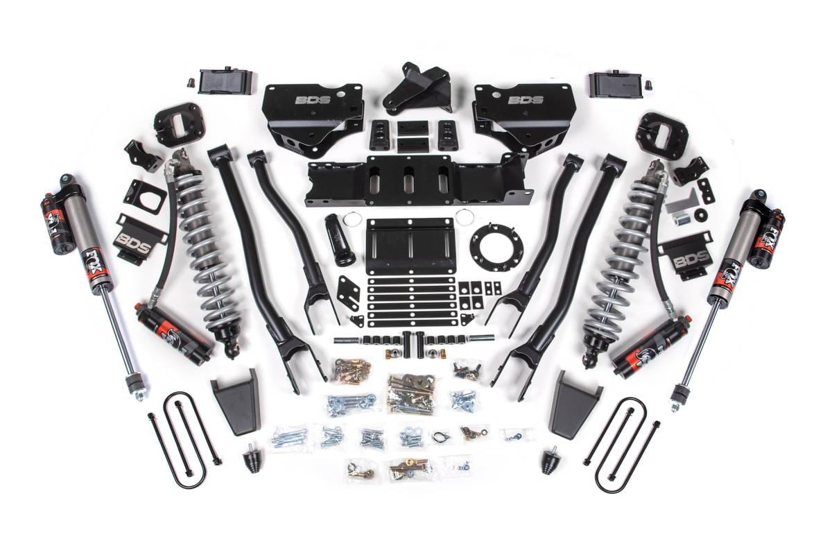 4 Inch 4-Link Lift Kit | FOX 2.5 Coil-Over Conversion Performance Elite | Ram 3500 Diesel 4WD (2019-2024) | 2in Block w/ Overload | Rubber Bump Stop | 6-Bolt | BDS Suspension