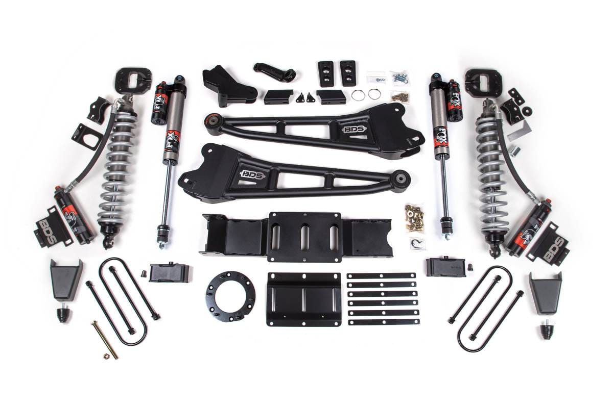 6 Inch Lift Kit w/ Radius Arm | FOX 2.5 Coil-Over Conversion Performance Elite | Ram 3500 (2019-2024) 4WD Diesel | 5in Block w/ Overload | Rubber Bump Stop | 8-Bolt | BDS Suspension