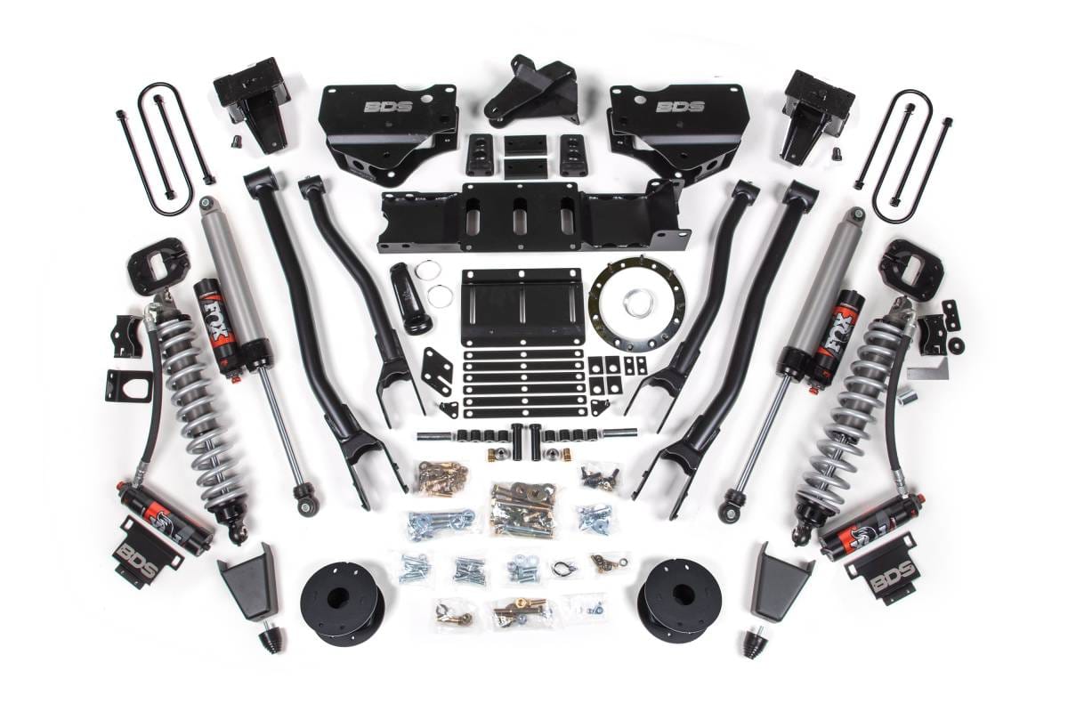 6 Inch 4-Link Lift Kit w/ FOX 2.5 Performance Elite Coil-Over | Ram 3500 4WD Diesel (2019-2024) | 2in Block w/ Overload | FOX 2.0 Hydro Bump Stop | 8-Bolt | BDS Suspension