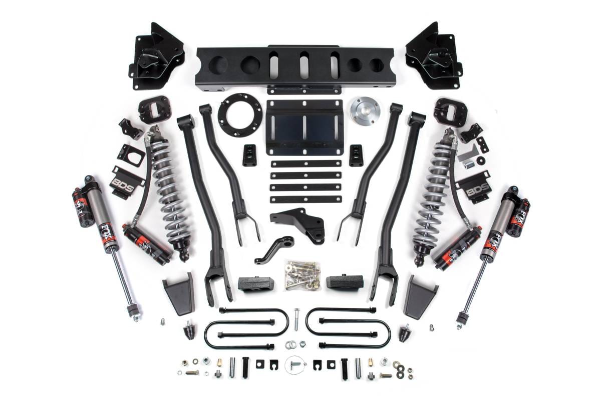 4 Inch 4-Link Lift Kit w/ FOX 2.5 Performance Elite Coil-Over Conversion | Ram 3500 4WD Diesel (2013-2018) | FOX 2.0 Hydro Bump Stop | 6-Bolt | BDS Suspension