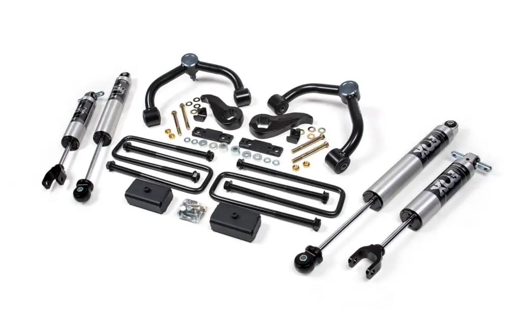 3 Inch Lift Kit | 2020-2026 Chevy Silverado/GMC Sierra 2500HD/3500HD 4WD | 2 In Block w/o Overload | FOX 2.5 Performance Series HTO | BDS Suspension thumbnail 2