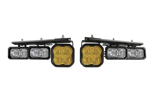 Diode Dynamics 21-Up Ford Bronco Stage Series Fog Pocket Kit - Yellow Sport
