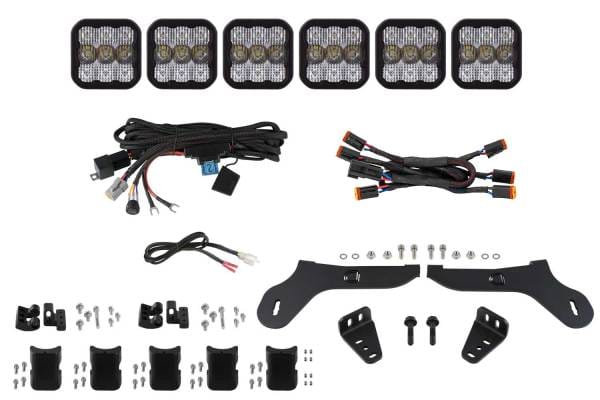 Diode Dynamics 17-20 Ford Raptor SS5 Grille CrossLink Lightbar Kit - Pro White Combo