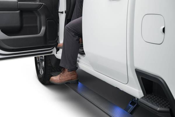 AMP Research 19-21 Chevy Silverado 1500 Crew Cab PowerStep Plug N Play - Black (w/OEM Illumination)