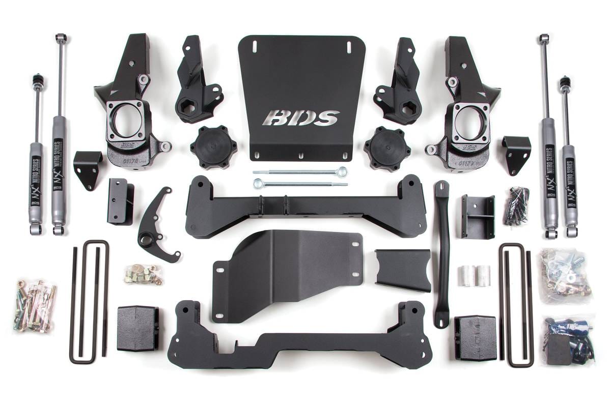 6 Inch Lift Kit | Chevy Silverado/GMC Sierra 2500HD 4WD (2001-2010) | Leaf Springs | FOX 2.0 Performance Series | Narrow Track Knuckle | BDS Suspension