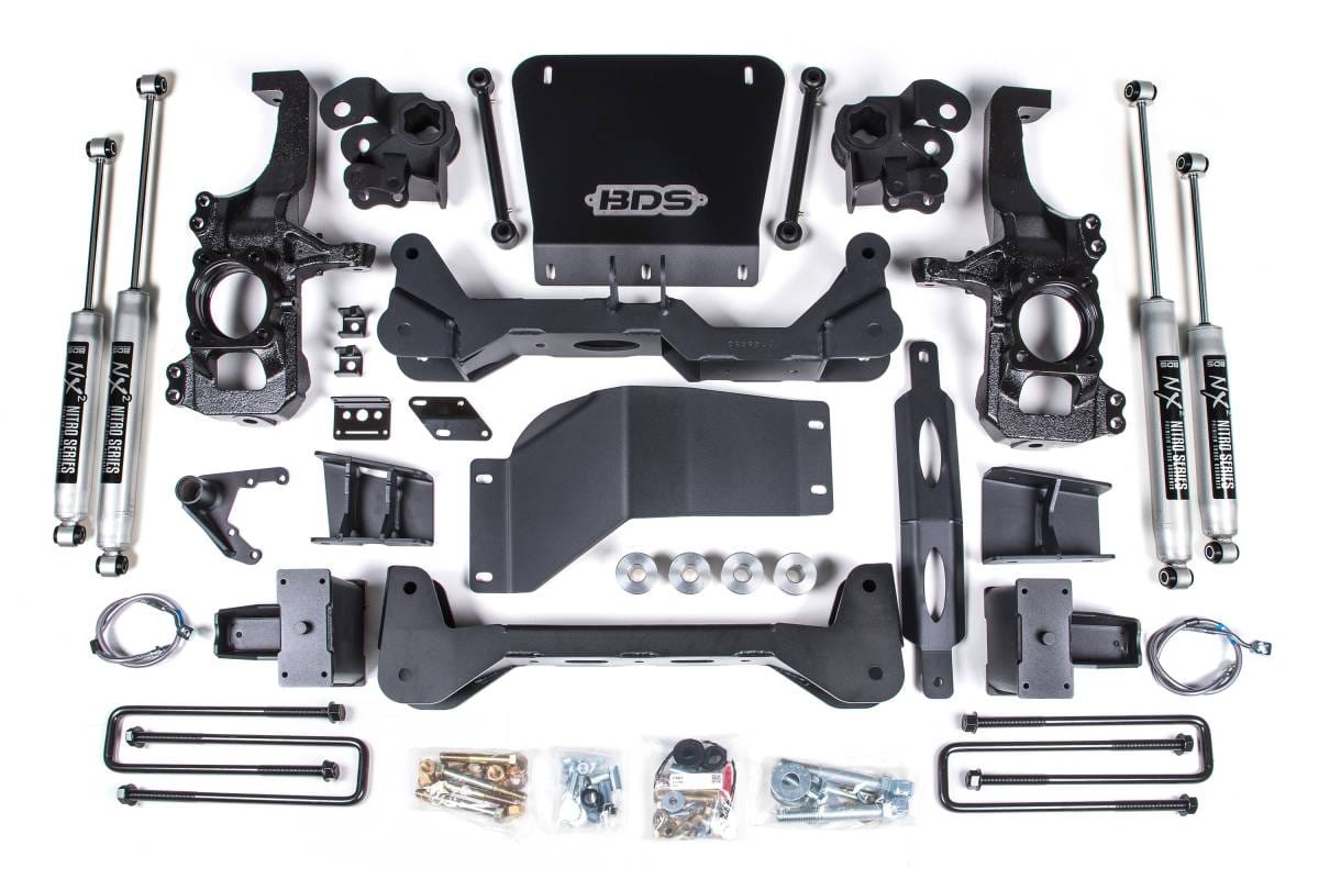 6.5 Inch Lift Kit | Chevy Silverado & GMC Sierra 2500HD/3500HD (2020-2026) 4WD | 5 In. Block w/o Overload | NX2 Nitro Series | BDS Suspension