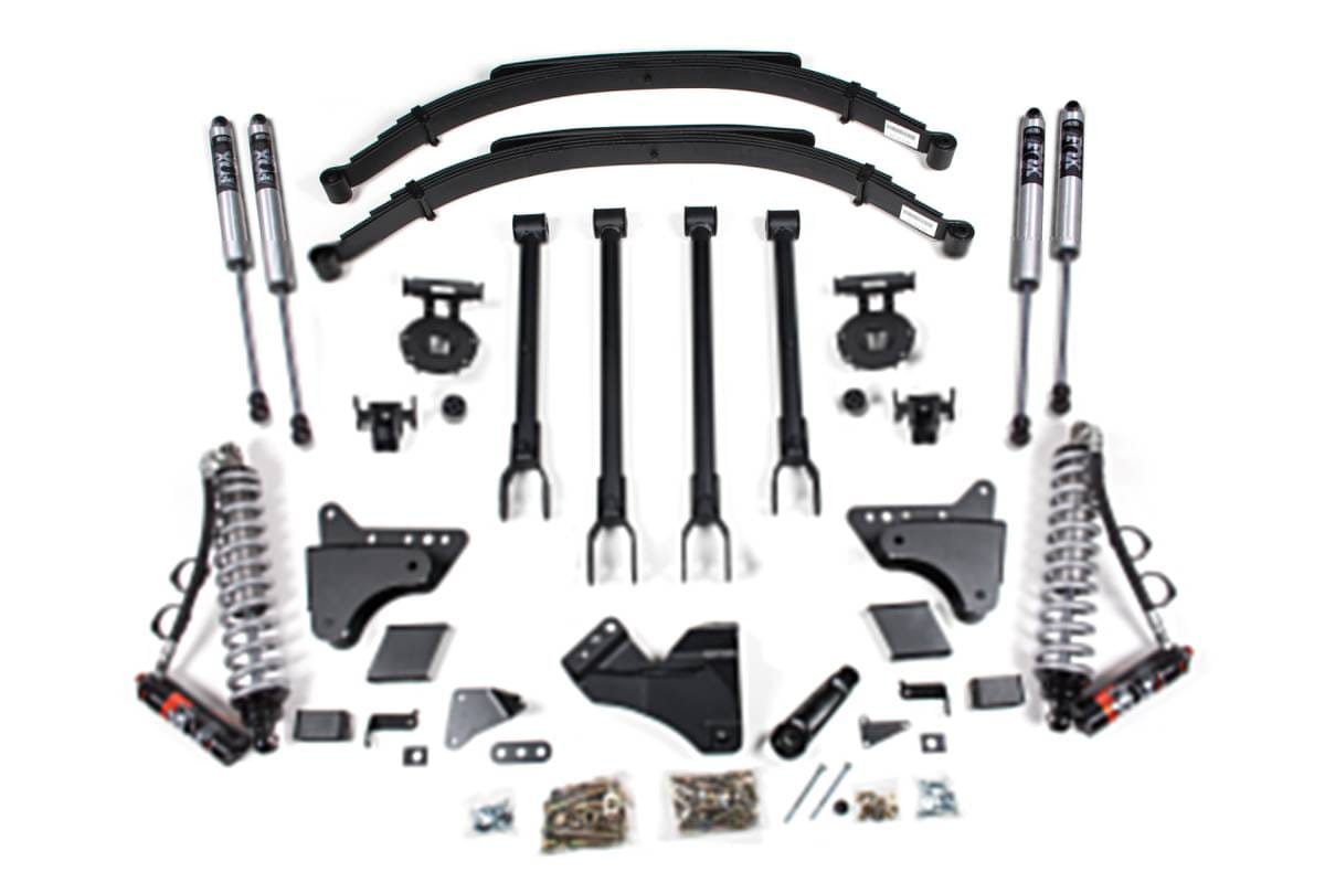 6 Inch Lift Kit w/ 4-Link | FOX 2.5 Performance Elite Coil-Over Conversion | Ford F250/F350 Super Duty (2011-2016) 4WD Diesel | Factory 3 Inch Rear Blocks | BDS Suspension