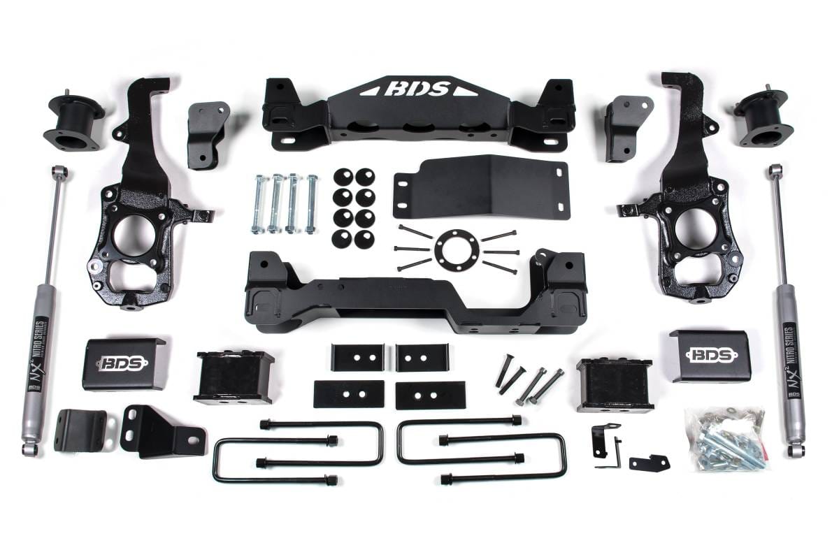 6 Inch Lift Kit | Ford F150 (2021-2026) 4WD | 4 Inch Block Kit | NX2 Nitro Series Shocks | BDS Suspension