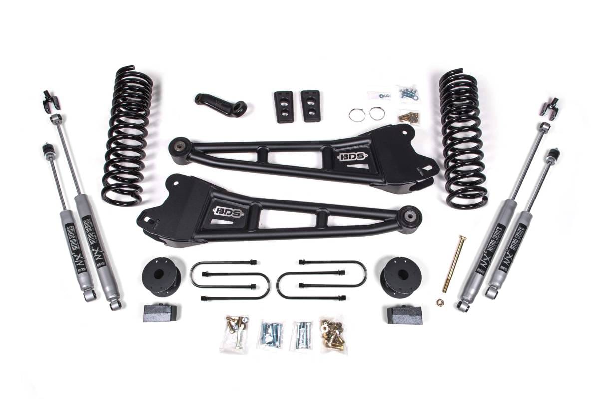 4 Inch Lift Kit w/ Radius Arm | 2013-2018 Ram 3500 4WD Diesel w/ Rear Air Ride | FOX 2.0 Performance Series Shocks | BDS Suspension