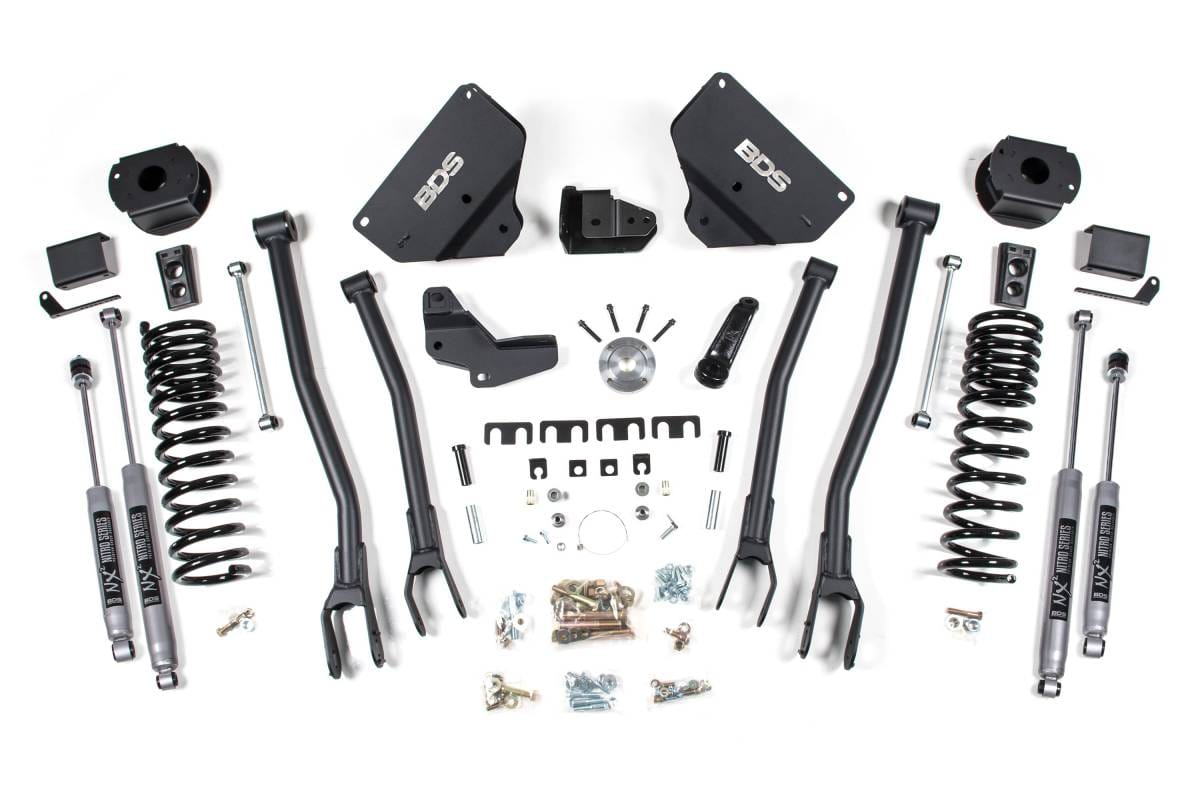 4 Inch Lift Kit w/ 4-Link | Ram 2500 Diesel w/ Rear Air Ride (2014-2018) 4WD | FOX 2.0 Performance Series Shocks | BDS Suspension