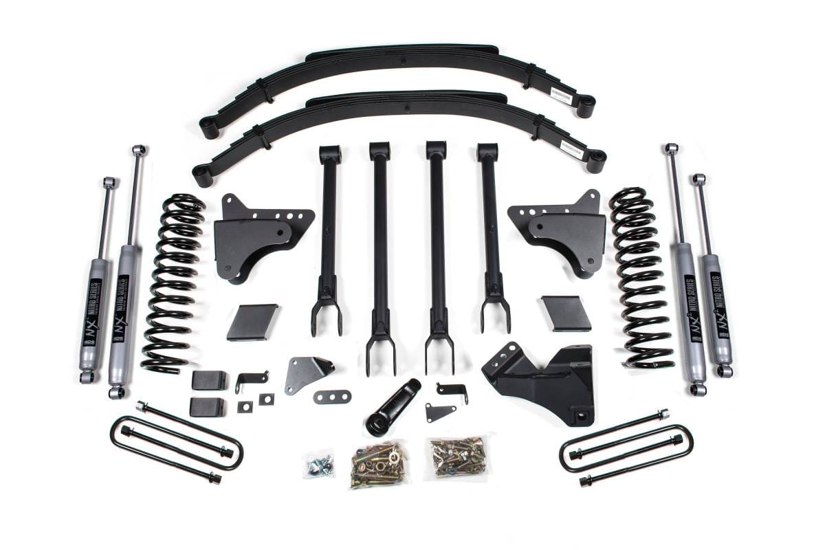 6 Inch Lift Kit w/ 4-Link | Ford F250/F350 Super Duty (2011-2016) 4WD Gas | Factory 3 Inch Rear Blocks | FOX 2.0 Performance Series | BDS Suspension