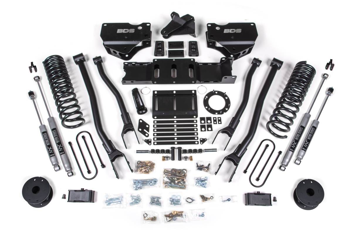 4 Inch Lift Kit w/ 4-Link | Ram 3500 Diesel w/ Rear Air Ride (2019-2024) 4WD | 6-Bolt Indexing Ring | NX2 Nitro Series | BDS Suspension