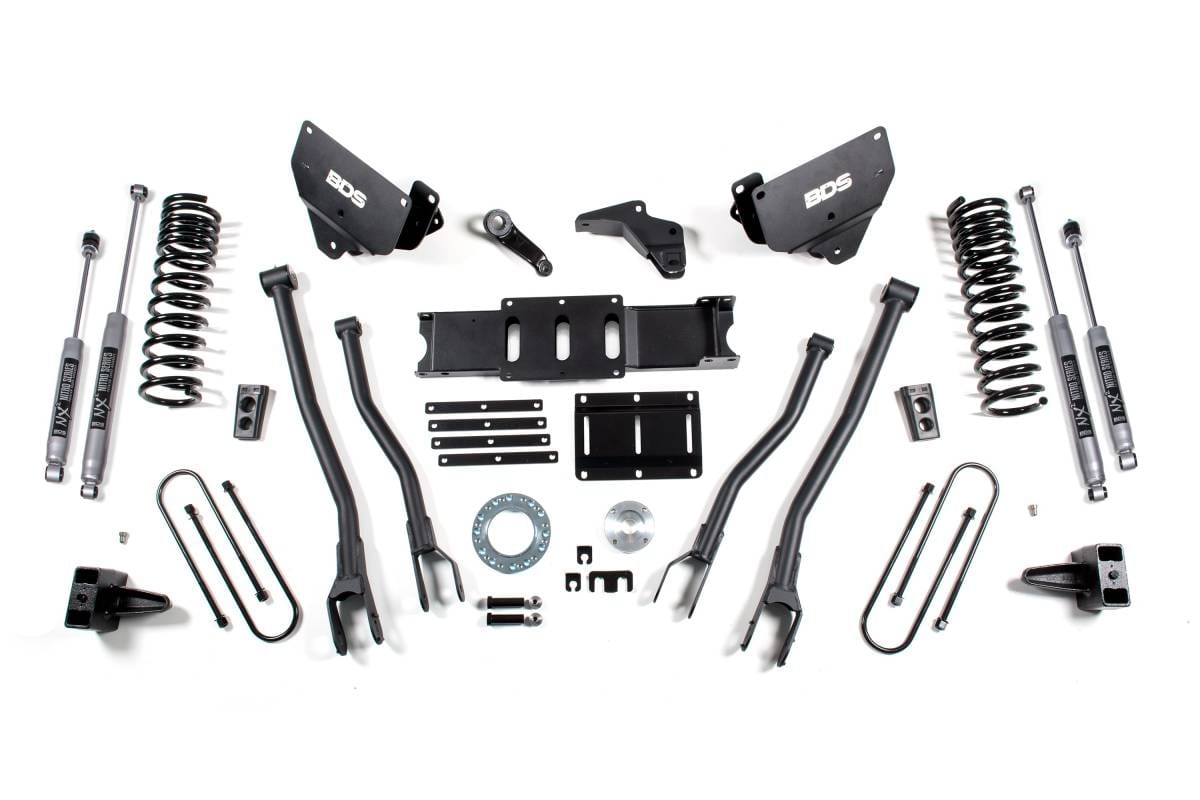 6 Inch Lift Kit w/ 4-Link | Ram 3500 Diesel (2013-2018) 4WD | 4 Inch Block | 8-Bolt | NX2 Nitro Series Shocks | BDS Suspension