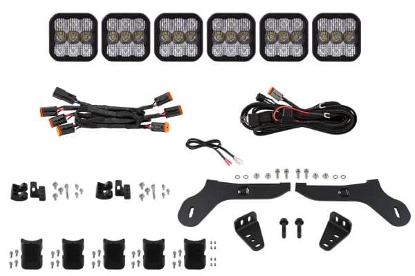 Diode Dynamics 17-20 Ford Raptor SS5 Grille CrossLink Lightbar Kit Sport - White Combo