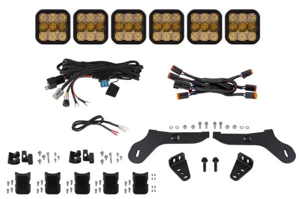 Diode Dynamics 17-20 Ford Raptor SS5 Grille CrossLink Lightbar Kit - Yellow Pro Combo