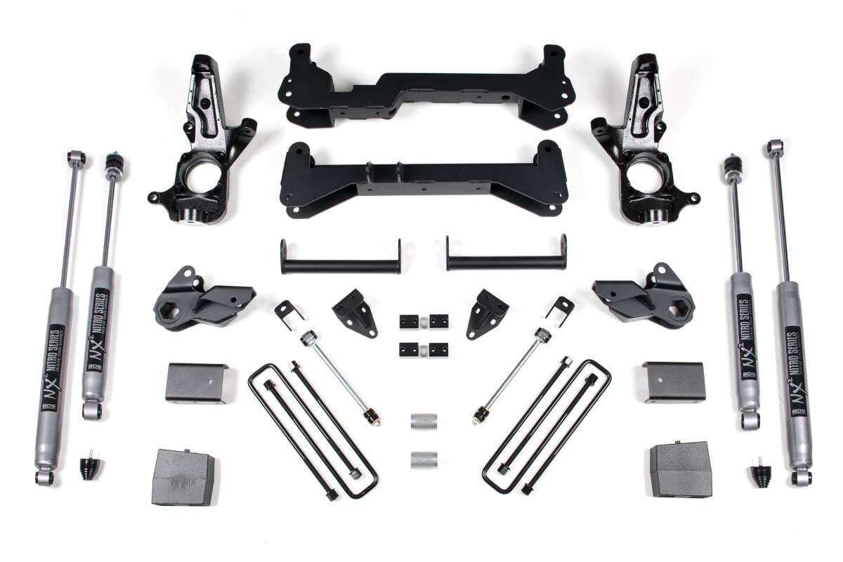 6 Inch Lift Kit | Chevy Silverado & GMC Sierra 2500HD (2001-2010) 2WD | Carrier Above Crossmember | NX2 Nitro Series | BDS Suspension