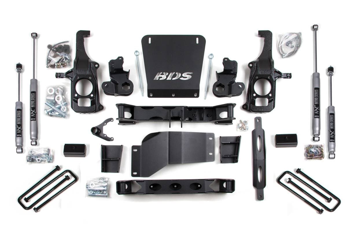 6.5 Inch Lift Kit | 2011-2019 Chevy Silverado/GMC Sierra 2500HD/3500 | 5" Rear Block Kit w/o Overload | FOX 2.0 Performance Series | BDS Suspension
