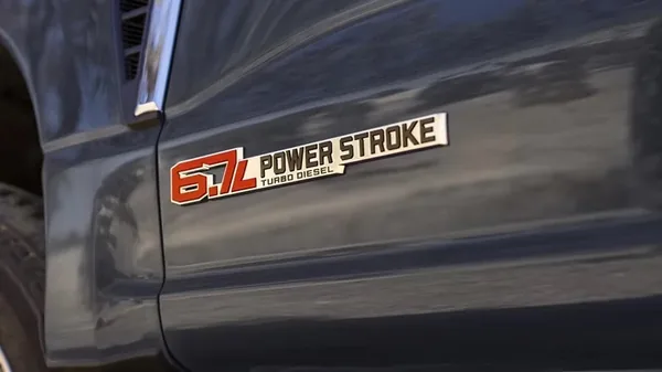 6.7L Power Stroke badge on a Ford Super Duty
